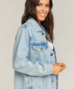 Show Me Your Mumu Dover Denim Jacket ~ Bride Graphic Light Wash New Mu 9 Show Me Your Mumu Dover Denim Jacket ~ Bride Graphic Light Wash New Mu