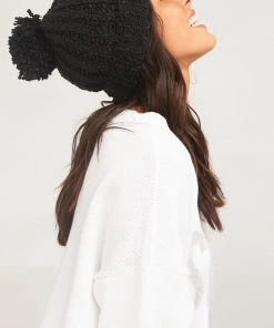 Show Me Your Mumu Katie Pom Pom Hat ~ Black