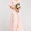Show Me Your Mumu Maternity Emily Empire Maxi Dress ~ Dusty Blush Crisp