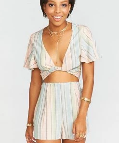 Show Me Your Mumu Clothes Wilson Tie Top ~ Nevada Stripe Flux