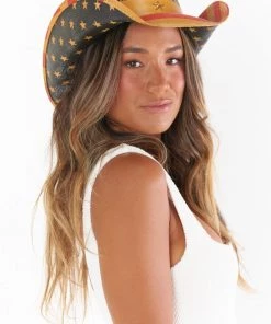 Show Me Your Mumu Flag Cowboy Hat ~ Red & Blue