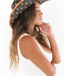 Show Me Your Mumu Flag Cowboy Hat ~ Red & Blue