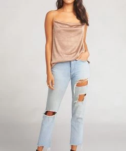 Show Me Your Mumu Clothes Kenzie Tank ~ Liquid Mesh Rose Gold