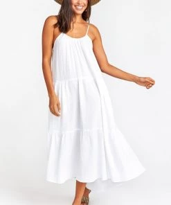 Show Me Your Mumu May Maxi Dress ~ White Crinkle Gauze New Mu