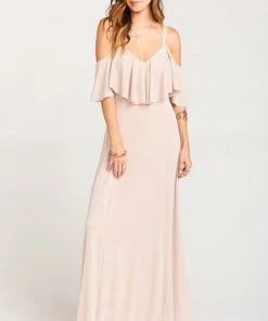 Show Me Your Mumu Renee Ruffle Maxi Dress ~ Dancing Queen Shine Blush