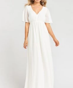 Show Me Your Mumu Emily Empire Maxi Dress ~ Wedding Cake Chiffon