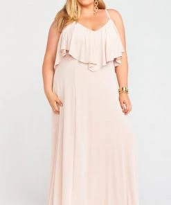 Show Me Your Mumu Renee Ruffle Maxi Dress ~ Dancing Queen Shine Blush