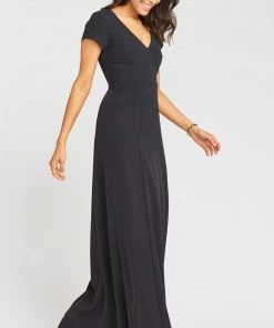 Show Me Your Mumu Geneva Gown ~ Black Stretch Crepe