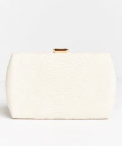 Show Me Your Mumu Accessories Irreplaceable Snakeskin Clutch Bag ~ Ivory