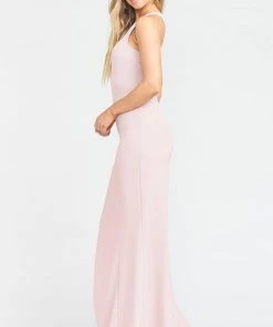 Show Me Your Mumu Chicago High Neck Gown ~ Vintage Rose Stretch Crepe Bridesmaids Dresses