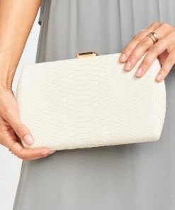 Show Me Your Mumu Accessories Irreplaceable Snakeskin Clutch Bag ~ Ivory