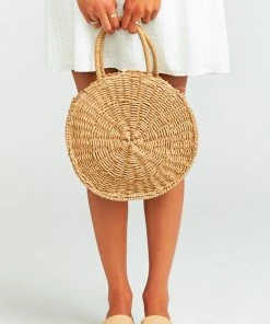 Show Me Your Mumu Sunburst Circle Straw Bag ~ Natural Accessories