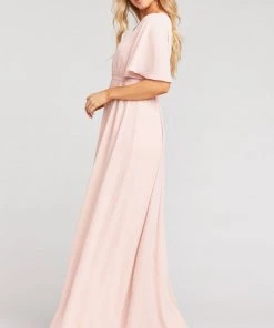 Show Me Your Mumu Maternity Emily Empire Maxi Dress ~ Dusty Blush Crisp