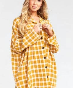 Show Me Your Mumu Dresses Lorolie Tunic ~ Check Me Gold