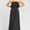 Show Me Your Mumu Monaco Ruffle Gown ~ Black Stretch Crepe Wedding Guest Dresses