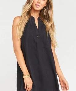 Show Me Your Mumu Clothes Wendy Tunic Dress ~ Black Linen