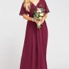 Show Me Your Mumu Maternity Emily Empire Maxi Dress ~ Merlot Chiffon 2 Show Me Your Mumu Maternity Emily Empire Maxi Dress ~ Merlot Chiffon