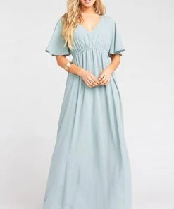 Show Me Your Mumu Emily Empire Maxi Dress ~ Silver Sage Crisp