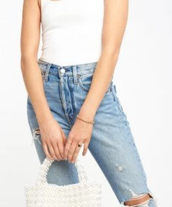 Show Me Your Mumu New Mu Cleobella X Mumu Clementine Bag ~ White Beaded