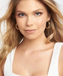 Show Me Your Mumu Canyon Tube Hoops ~ 14K Gold Plated