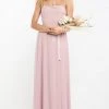 Show Me Your Mumu Bridesmaids Dresses Lauren Tie Maxi Dress ~ Neutral Mauve Chiffon