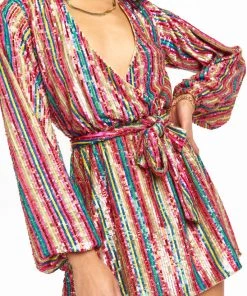Show Me Your Mumu Wear Me Out Dress ~ Disco Rainbow Stripe New Mu