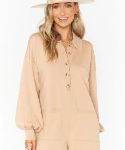Show Me Your Mumu Gianni Romper ~ Camel Knit New Mu