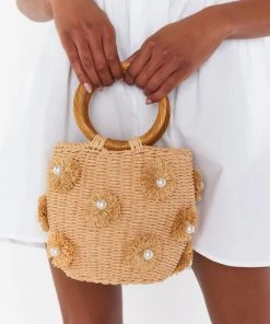 Show Me Your Mumu New Mu Elia Straw Bag ~ Natural/White