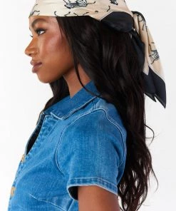 Show Me Your Mumu Malia Head Scarf ~ Beige & Black New Mu