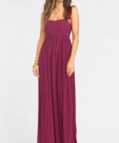 Show Me Your Mumu June Maxi Dress ~ Merlot Chiffon Maternity