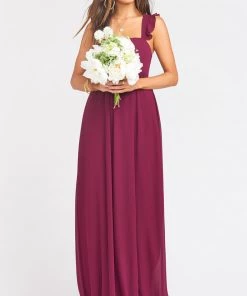 Show Me Your Mumu June Maxi Dress ~ Merlot Chiffon Maternity
