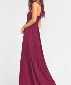 Show Me Your Mumu June Maxi Dress ~ Merlot Chiffon Maternity