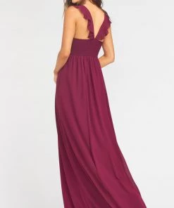 Show Me Your Mumu June Maxi Dress ~ Merlot Chiffon Maternity