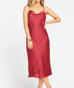 Show Me Your Mumu Verona Cowl Dress ~ Ruby Luxe Satin