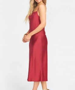 Show Me Your Mumu Verona Cowl Dress ~ Ruby Luxe Satin