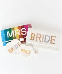 Show Me Your Mumu New Mu MRS Coin Purse ~ White & Gold Beaded