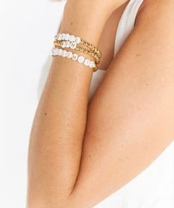 Show Me Your Mumu MOH Bracelet ~ Gold & White Beaded New Mu