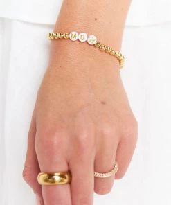 Show Me Your Mumu MOH Bracelet ~ Gold & White Beaded New Mu