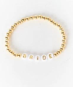 Show Me Your Mumu BRIDE Bracelet ~ Gold & White Beaded