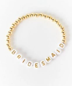 Show Me Your Mumu BRIDESMAID Bracelet ~ Gold & White Beaded