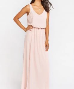 Show Me Your Mumu Kendall Maxi Dress With Long Lining ~ Dusty Blush Crisp