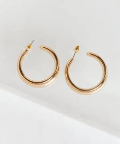Show Me Your Mumu One Love Hoop Earrings ~ Matte Gold