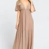 Show Me Your Mumu Bridesmaids Dresses Faye Flutter Maxi Dress ~ Dune Chiffon
