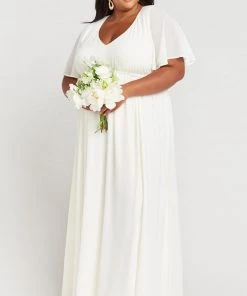 Show Me Your Mumu Emily Empire Maxi Dress ~ Wedding Cake Chiffon