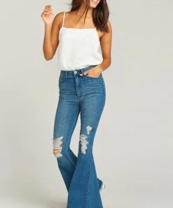 Show Me Your Mumu Berkeley Zip Up Bells ~ Dark Sea Denim