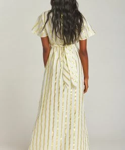 Show Me Your Mumu Clothes Fiona Maxi Dress ~ South Beach Stripe Gold