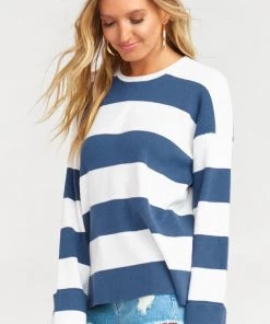 Show Me Your Mumu Prep Sweater ~ Navy Stripe Knit Sweaters