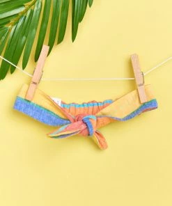 Show Me Your Mumu Abbie Tie Baby Headband ~ Rainbow Stripe Linen