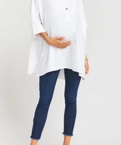 Show Me Your Mumu Horton Tunic ~ White Linen Maternity