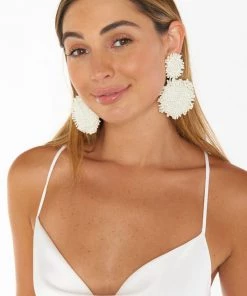 Show Me Your Mumu Milano Beaded Earrings ~ Ivory New Mu 7 Show Me Your Mumu Milano Beaded Earrings ~ Ivory New Mu